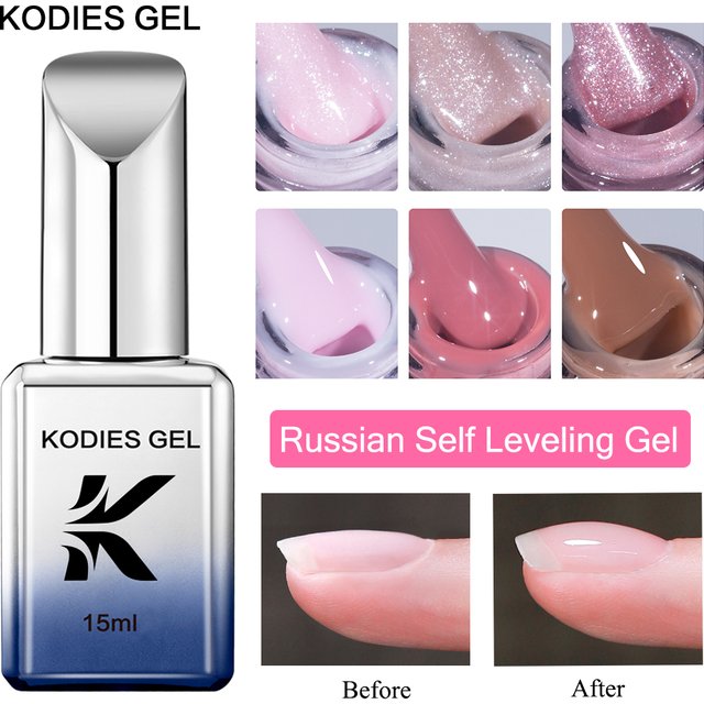 KODIES GE Self Leveling Gel Nail Polish Vernis Semi Permanent UV/LED Nude Color Gel Varnish All for Manicure Nails Art Supplies