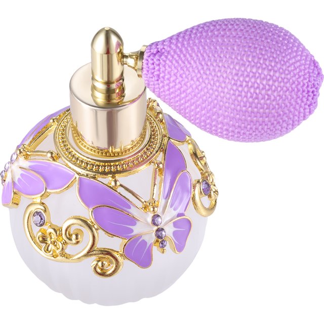 1pc Purple Butterfly Decor Bottle 50ml Perfume Airbag Spray Atomizer Handmade Home Ornament Retro Decorative Dresser Bathroom