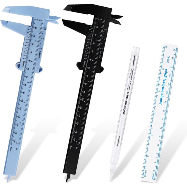 White Surgical Eyebrow Tattoo Skin Marker Pen Tattoo Marker Pen With Measuring Ruler Microblading Makeup Permanent Accesories