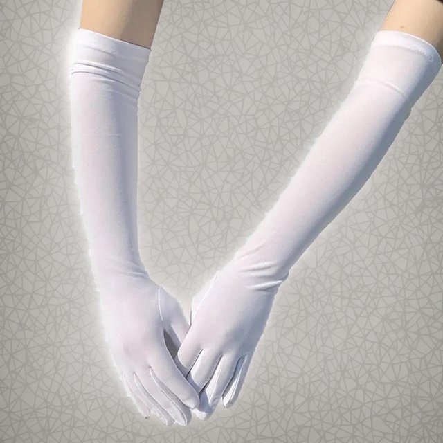1/3/6 Pair Bridal Long Gloves Milk Silk Elastic Satin Dance Glove Elegant Wedding Festival Party Breathable Sunscreen Mittens