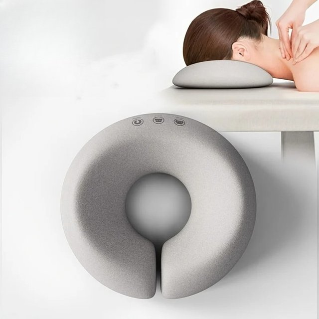 1pc Gray Contour Face Pillow with,Ergonomic Neck & Facial Support Cushion, Zipper Closure, Dry Clean Only,Multi-Use for Home