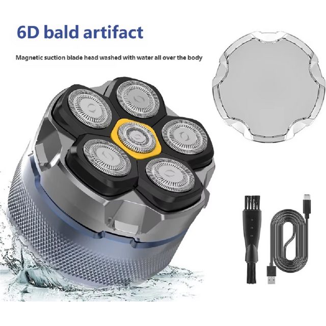 HOMEFISH Electric Head Shaver for Bald Men 6D Magnetic Razor Hair Trimmer Rechargeable LED Waterproof Face Hair Cutting