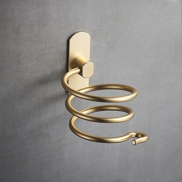 Aluminum Bathroom Hairdryer and Straightener Holder Wall Mounted Shelves Accessories Blower Shelves Hair Dryer Organizer Rack