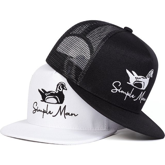 Unisex Simple Man Duck Embroidery Hip-hop Net Hats Spring Summer Outdoor Adjustable Casual Baseball Caps Sunscreen Hat