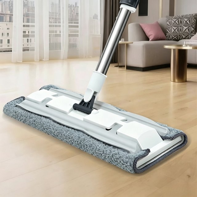 New Hands Free Flat Lazy Mop With Cloth Holder No Hand Wash Mop Only No Cleaning Cloth Included