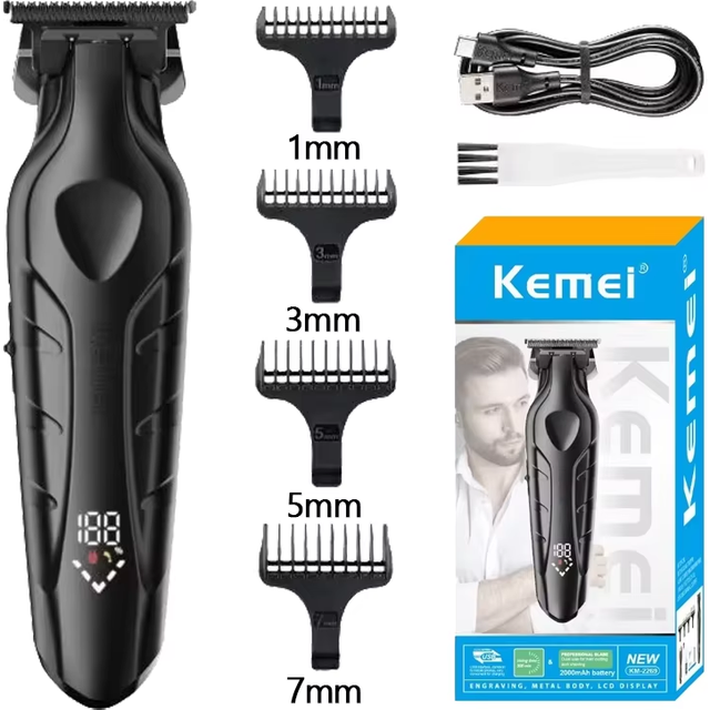 Kemei KM-2269 Upgraded Professional Electric Hair Trimmers Rechargeable Hair Cutter Clippers for Barber Shop Hair Clippers Men