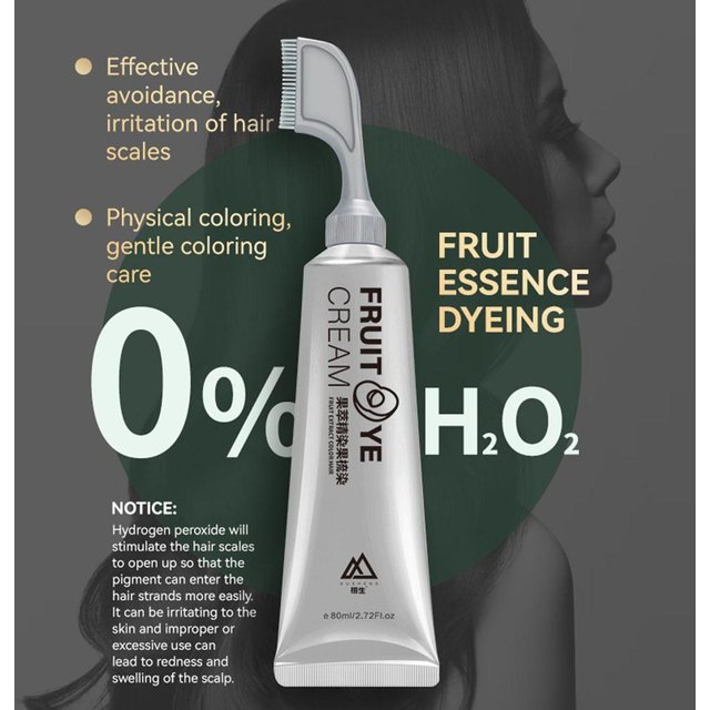 Fruit Hair Dye Cream Plant Extract Hair Dye Essence with Comb Hair Dye Shampoo Botanical Bubble Hair Dye Hair Color Non-Damaging
