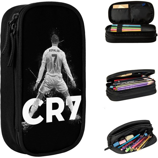 CR7 Football Soccer Pencil Cases Ronaldos Pen Holder Bag Girl Boy Big Capacity School Supplies Cosmetic Pencilcases