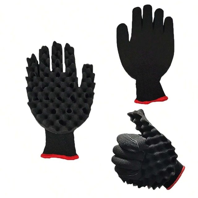 Magic Curly Hair Sponge Gloves, Hair Brush Sponge for Hairdressers, Professional Hair Styling Tools