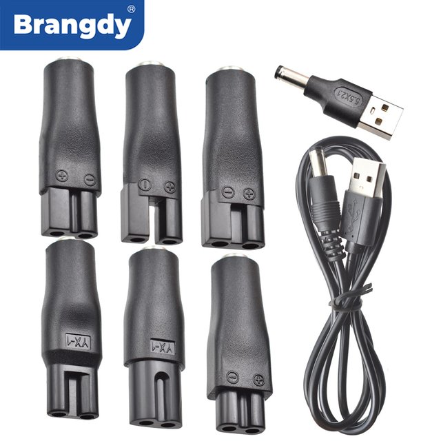 Brangdy 8 PCS Replacement Power Cord 5V Charger USB Adapter Set for All Kinds Electric Hair Clippers Shaver Beard trimmer