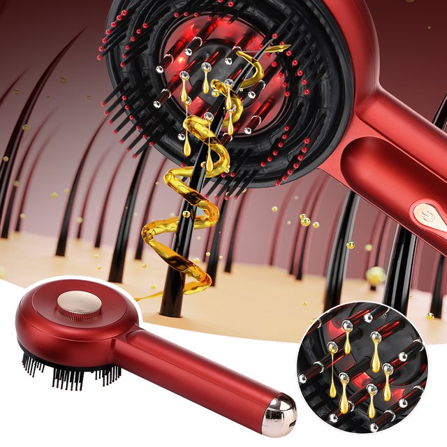 Peigne de Massage électrique à Micro-courant, 660nm, lumière rouge, soins capillaires, pétrissage, relaxation de la tête, masseur du cuir chevelu, Circulation sanguine