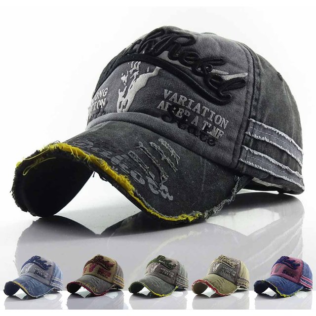 Unisex BlackRebel Letter Embroidery Wash Baseball Caps Spring and Autumn Outdoor Adjustable Casual Hats Sunscreen Hat