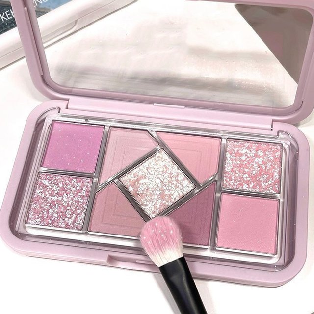 9 Colors Low Saturation Eyeshadow Palette, Matte & Shimmer Pearl Pressed Powder, Natural Waterproof Pigmented Eye Shadow Makeup