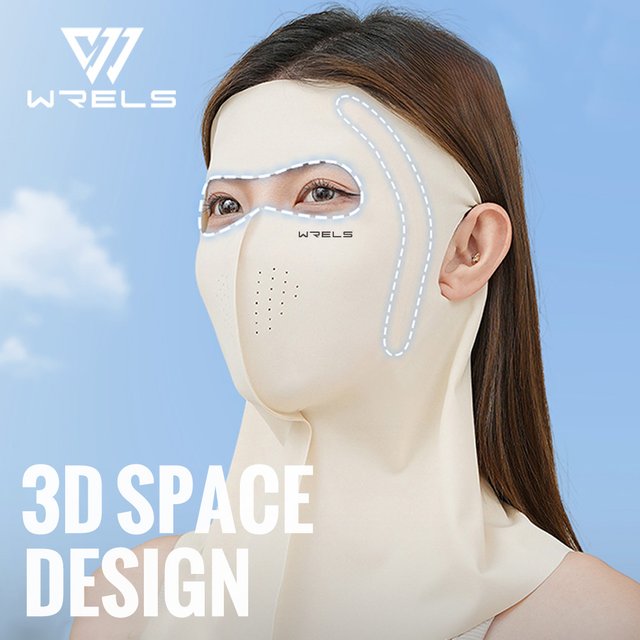WRELS UV Full Face Cover UPF 50+ Summer Face Mask Breathable Sunscreen Sports Face Covering Sun Protection Face Mask