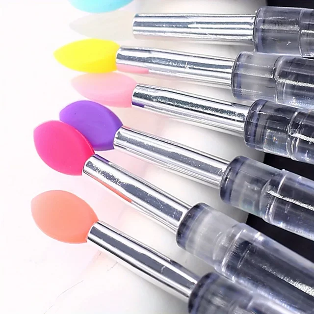 3/5/10PCS Portable Silicone Lip Brush With Cover Soft Multifunctional Lip Balm Applicator Lipstick Lipgloss Makeup Brushes