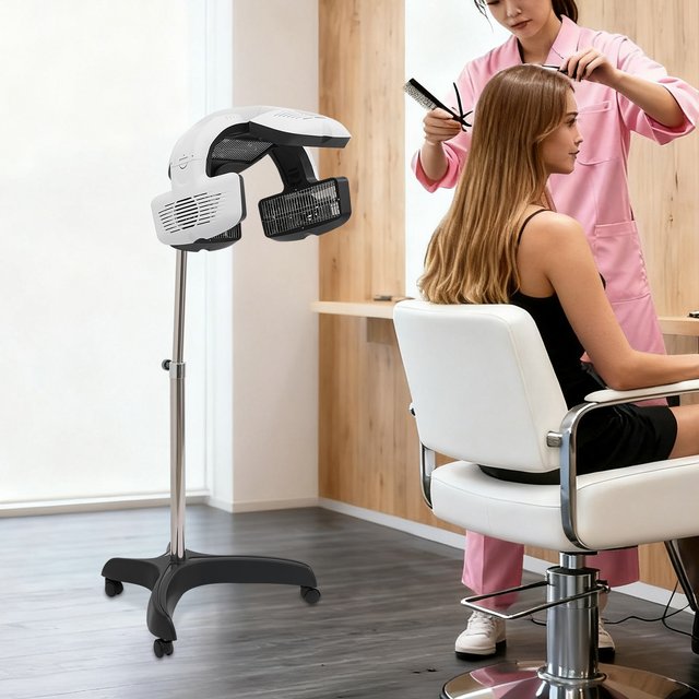 Sèche-cheveux de salon 1500W avec 4 roues universelles, machine de séchage réglable en hauteur de 1 à 1,5 m pour usage en salon