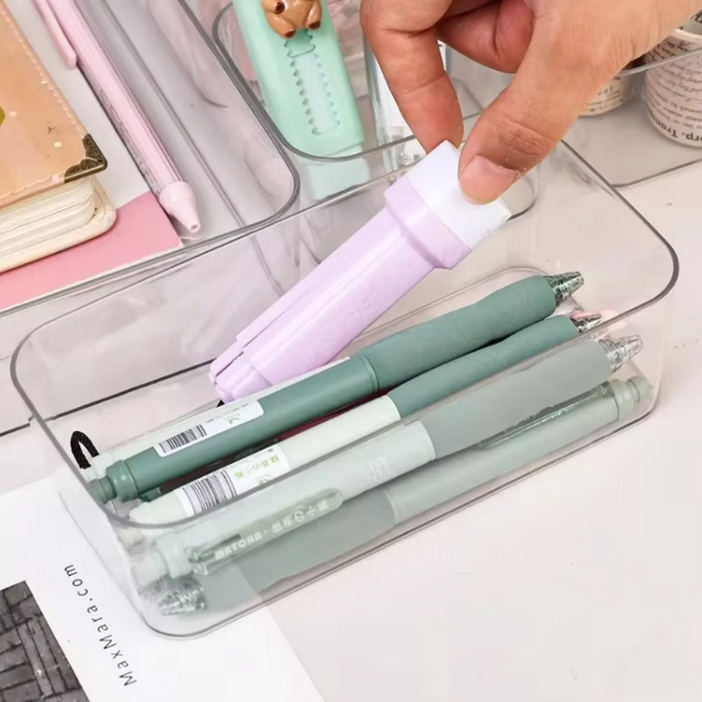 Clear Drawer Organizer Boxes Multiple Sizes Large Capacity Cosmetic Organizer Desktop Jewelry Stationery Makeup Drawer Container