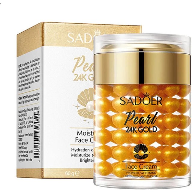 SADOER 24K Golden Pearl Collagen Face Cream Moisturizing Brightening Hydrating Firming Facial Cream Face Skin Care Products