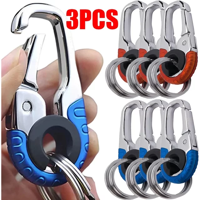 Porte-clés Boucle pour Homme en Acier Inoxydable – Mousqueton Extérieur, Crochet d’Escalade, Clip de Ceinture Robuste, Accessoires EDC Mousqueton en acier inox Porte-clés multifonction Fermoir rapide