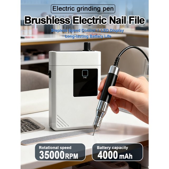 Electric Brushless Nail Removal Tool 0-35000rpm Handheld Grinding Pen Polishing Tool for Manicure, Nail Care, Callus Removal
