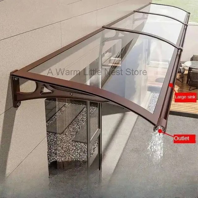 Door Awnings Household for Aluminum Modern Alloy Rainproof Sunscreen Design Awning Creative Simple Outdoor Decor for Courtyard