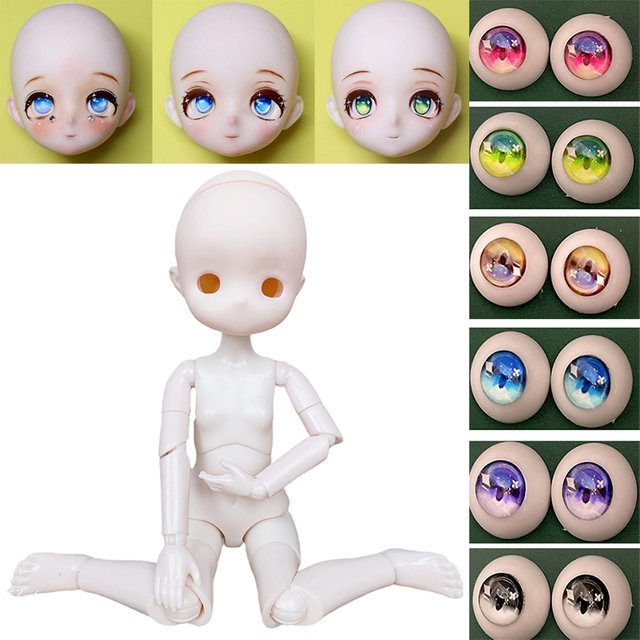 Anime Face Doll Head DIY 30cm Doll Makeup Doll Head or Whole Doll Makeup 1/6 Bjd Doll Girl Doll Toy Gift