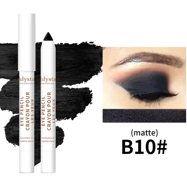 Black Pearlescent Eyeshadow Pencil Stick Lasting Glitter Shimmer Eye Shadow Highlighter Pen Waterproof Eye Makeup Cosmetics