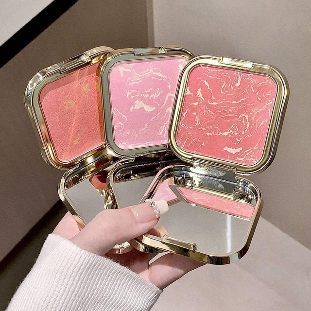 Gradient Blush Palette Highly Pigmented Peach Pink Blusher for Face Contouring Soft Mist Matte Blush Cream