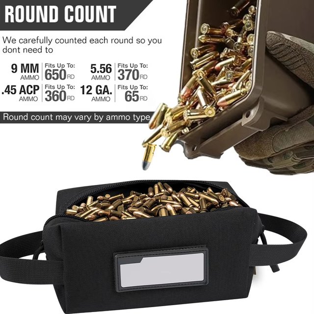 Sac à cartouche tactique 1000D-organisateur d'équipement de munitions et EDC pour la chasse | Boîte de rangement polyvalente pour armes à feu 