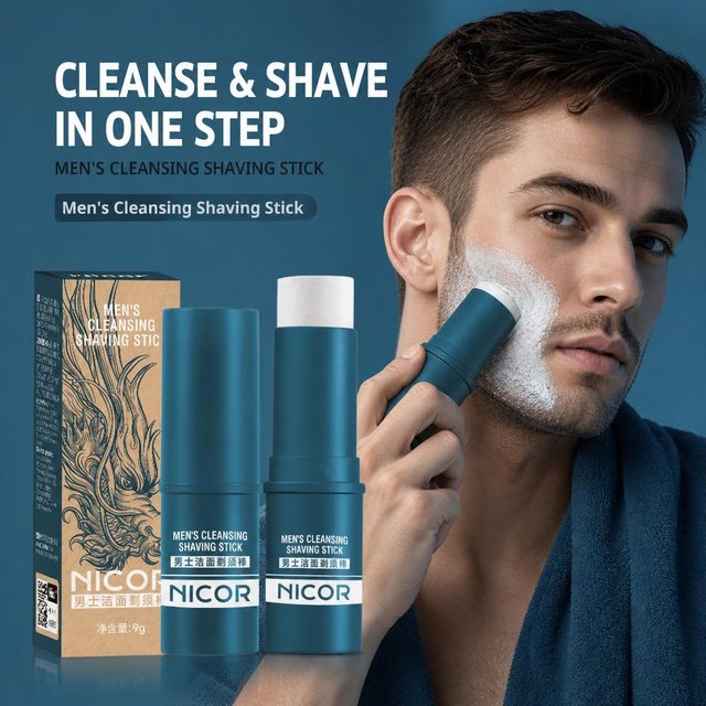1/3/5pcs Men's 2 in 1 Cleansing Shaving Stick Solid Shave Cream Hydrating Beard Cream Facial Cleanser Foam For Beard Softening