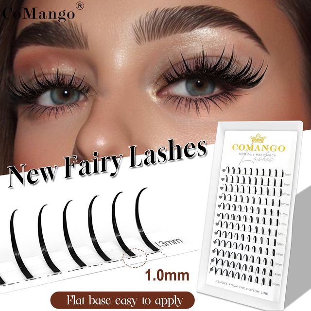 CoMango Premium New Fairy Spikes Lashes Eyelash Extension 12Rows Wispy Spike Eyelash Mix8-15mm Anime Lashes Beauty Makeup