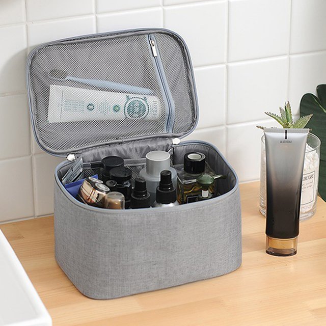 【Travel Waterproof Organizer Portable Women Makeup Storage Bag High Capacity Toiletries Storage Box】