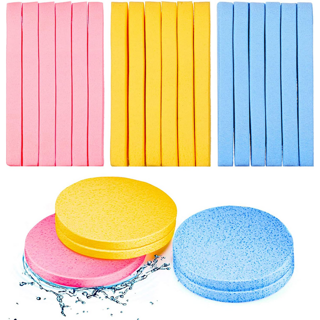 12Pcs Compressed Facial Sponge for Estheticians Face Round Cleansing Sponge Makeup Removal Sponge Pad Exfoliating Spa Washing