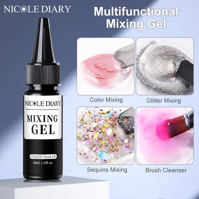 NICOLE DIARY 30ml Color Mixing Gel Nail Polish Soak Off UV LED Nail Glitter Sequins Fusion Gel Varnish Manicure Decoration Tool
