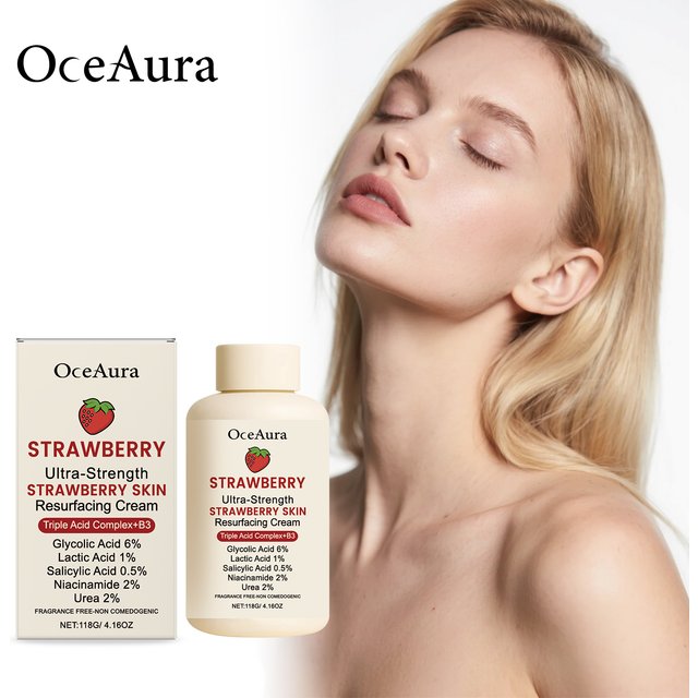 Strawberry Glow Body Cream with Niacinamide Salicylic Acid Exfoliating Moisturizer Smooth Skin Non Greasy Hydrating Holiday Gift