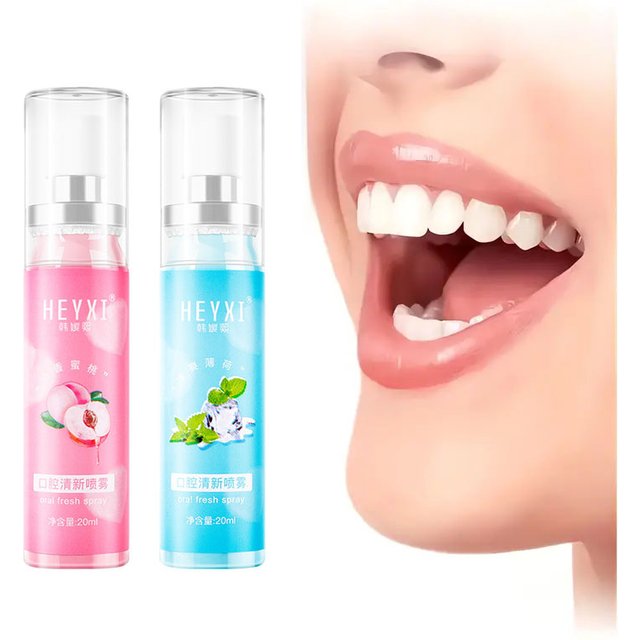 2pcs Fresh Breath Spray, Honey Peach Mint Flavor, Mouthwash Care Spray, Suitable for Use After Dates and Hotel Stays