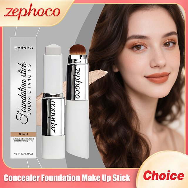 ZEPHOCO Concealer Foundation Make-Up Stick Dark Skins Tone Ivory Wh-ite Natural Color Transparent Light Foundation Make-Up Stick