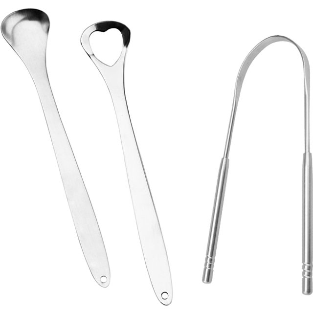 Stainless Steel Tongue Scraper Tongue Cleaner With Travel Handy Case Metal Brush Dental Oral Care Kit Fresh Breath Tool Adult