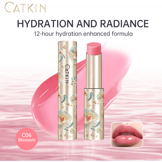 CATKIN GLOSSY LIP BALM Hydrating Lip Stick Lip Tint Lipstick Long Lasting 12H Hydration Moisturize, Protect & Soothe Dry Lips