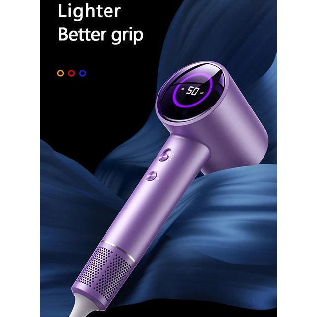 Hairdryer New high speed hair anion high speed hair dryer Hair LED display hair dryer with nozzle 110V 220V 1600W high power