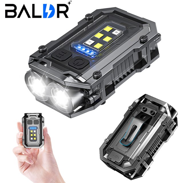 BALDR-Lampe torche de poche LED COB magnétique super lumineuse aste, mini porte-clés multifonctionnel, lampe de poche EDC, G111