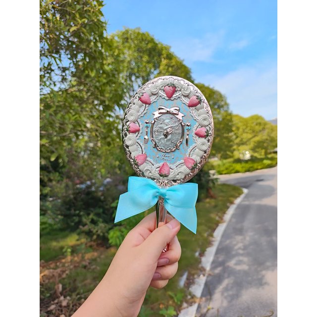 Flower Knows Strawberry Cupid Hand Mirror Cute Sweet Romantic Aesthetic Portable Vanity Mirror Kawaii Makeup Mirror Girly Gift