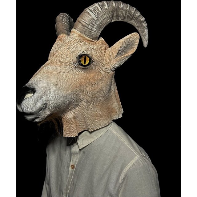 Masque de chèvre en latex, costume de cosplay pour Halloween, déguisement de fête fantastique, masque de tête d'animal, masque de mascarade