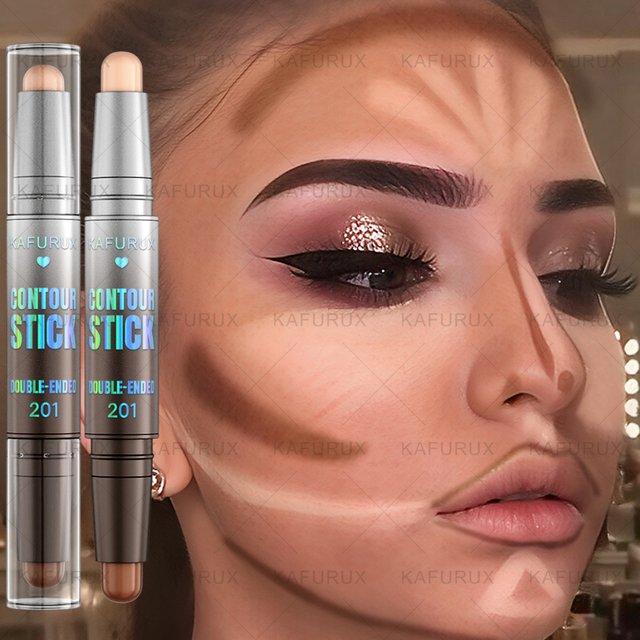 1pc Dual-ended Contour Stick, Facial Foundation, Concealer, Waterproof Dark Circles, Correcting Contour Concealer, Korean Makeup