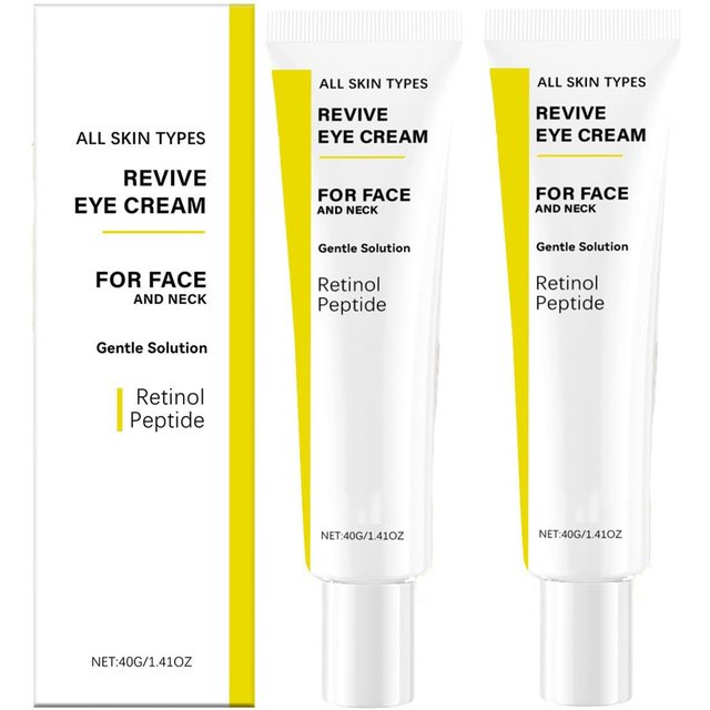 2PCS Retinol Revive Eye Cream For Face And Neck, Nourishing Revive Eye Cream Peptide Daily Wrinkle Cream Moisturizing Firming