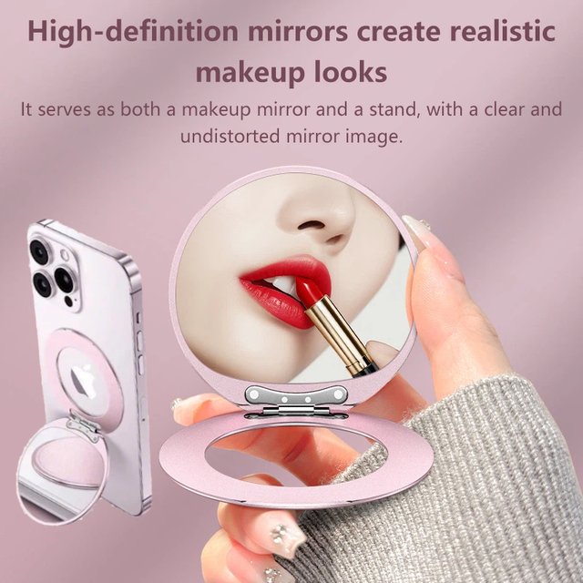 Magnetic Phone Stand for Magsafe Strong Magnet Folding Holder Makeup Mirror Bracket for iPhone 17 16 15 Pro/Plus Travel Mirror