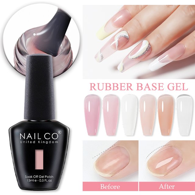 NAILCO 15ml Semi-permanent Rubber Base For Gel Varnish Hybrid Nail Base Coat Top Coat For UV Gel Nail Polish Manicure LED Enamel