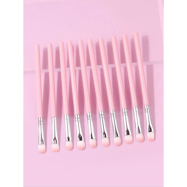 10pcs Pink Makeup Brush Set for Beginners, Eyeshadow Brush, Highlight Brush, Eye Makeup Details, Multi-functional Makeup Brush
