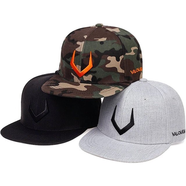 Unisex Simple V Embroidery Hip-Hop Hats Outdoor Adjustable Casual Baseball Caps Sunscreen Hat