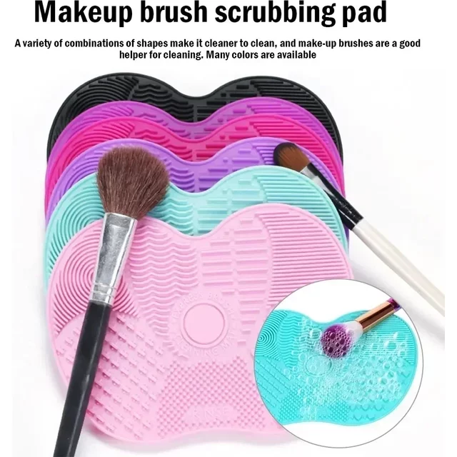 Colorful Brush Cleaner Scrubbe Board Cosmetic Makeup Brush Washing Silicone Gel Cleaning Mat Foundation Makeup Brush Cleaner Pad